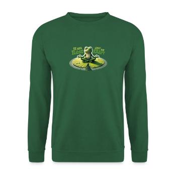 There is strength in calmness – meditating frog - Unisex Sweatshirt - green - Front