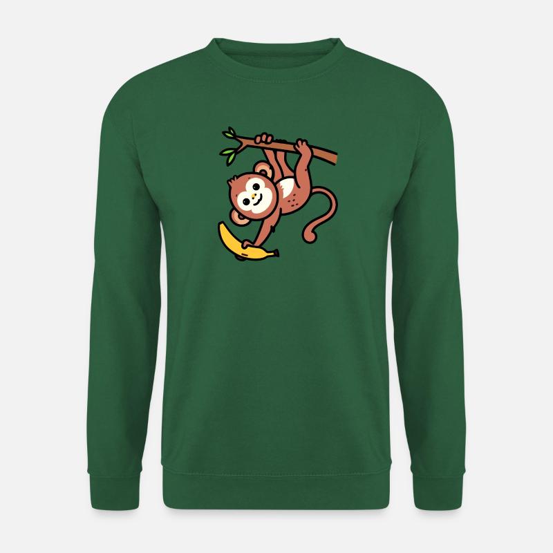 Affenschaukel Baby Kleinkind Affe Banane Dschungel - Unisex Pullover - Grün