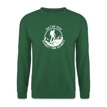 Natur pur, Schritt für Schritt - Unisex Pullover - Grün - Vorne