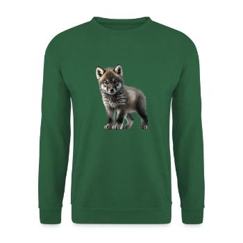 Mignon bébé loup - Sweat-shirt Unisexe - vert foncé - Devant