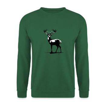 Hirsch StreetArt Kontrast - Unisex Pullover - Grün - Vorne