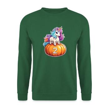 Licorne Citrouille Automne 2 - Sweat-shirt Unisexe - vert foncé - Devant
