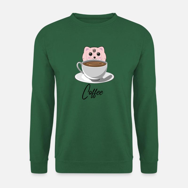 Coffee Cat - Unisex Pullover - Grün