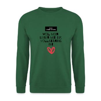 Ich liebe dich Sprüche & Zitate - Liebeserklärung - Unisex Pullover - Grün - Vorne