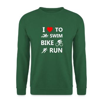 Triathlon Natation Bike Run Marathon - Sweat-shirt Unisexe - vert foncé - Devant