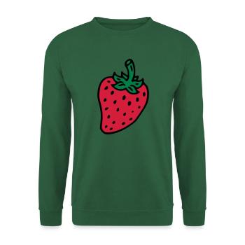Erdbeere Strawberry Beere - Unisex Pullover - Grün - Vorne