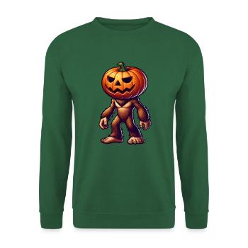 Halloween Bigfoot Sasquatch Pumpkin Head Comic - Unisex Sweatshirt - green - Front