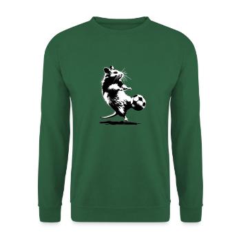 Hamster spielt wild Fußball - Unisex Pullover - Grün - Vorne