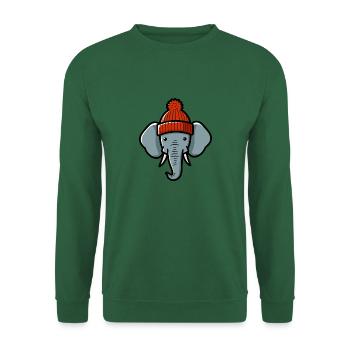 Winter Pachyderm Elephant Head Beanie Hat - Unisex Sweatshirt - green - Front