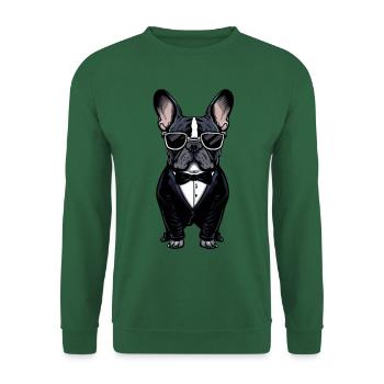French Bulldog in Tuxedo - Unisex Sweatshirt - green - Front