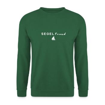 Segelfreund Design mit Segelboot Logo in weiß - Unisex Pullover - Grün - Vorne