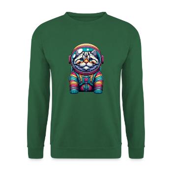 Petit chat mignon comme astronaute astronaute - Sweat-shirt Unisexe - vert foncé - Devant