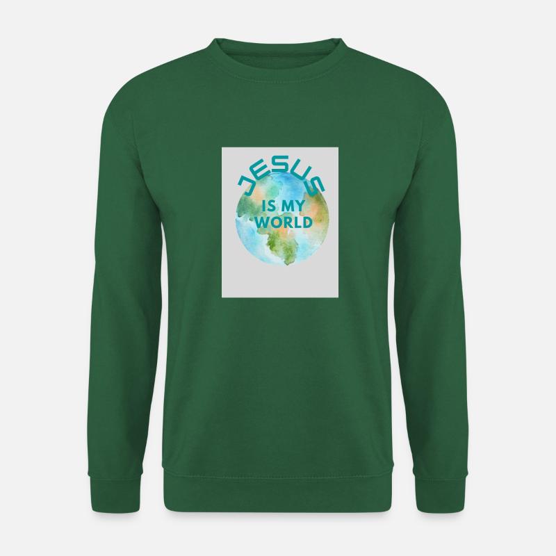 JESUS IST MEINE WELT - Unisex Pullover - Grün