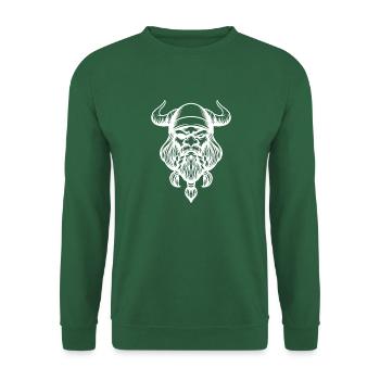 Viking skull with helmet and beard Nordmann Wild - Unisex Sweatshirt - green - Front