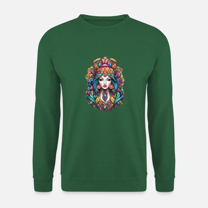 Frauenportrait 1 - Unisex Pullover - Grün