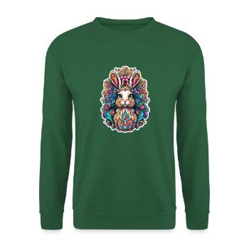 Kunstvoller Osterhase 3 - Unisex Pullover - Grün - Vorne