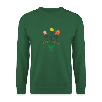 Relax Blumen Design - Unisex Pullover - Grün - Vorne