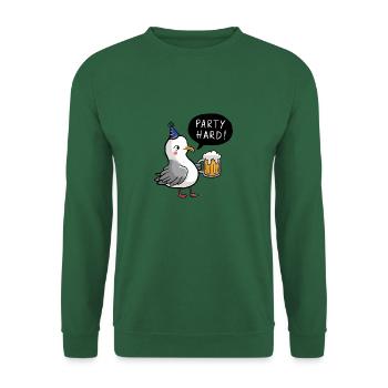 Party Hard North Sea Seagull Hat Beer Celebration Birthday - Unisex Sweatshirt - green - Front