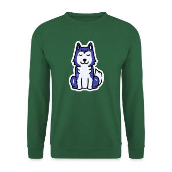 Spirituelles Husky Yoga Hund Malamute - Unisex Pullover - Grün - Vorne