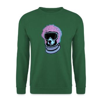 Synthwave Caniche Chien Chiot - Sweat-shirt Unisexe - vert foncé - Devant