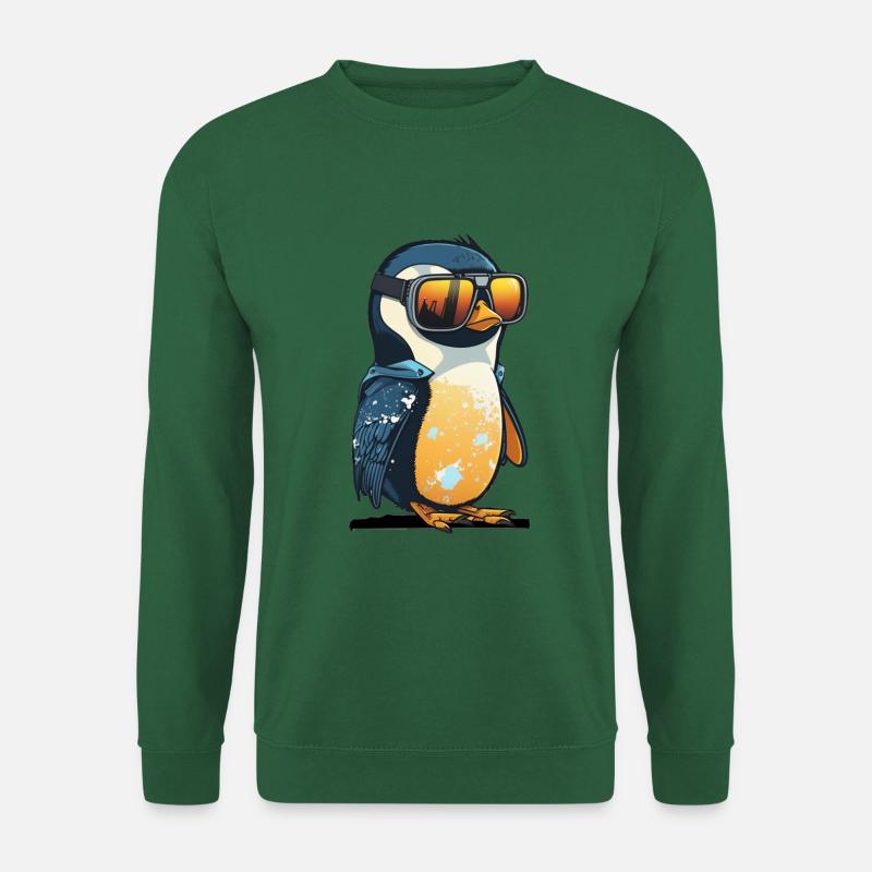 Cooler Pinguin mit Sonnenbrille - Unisex Pullover - Grün