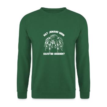 Vogelspinne mein Haustier lustiger Spinnenspruch - Unisex Pullover - Grün - Vorne