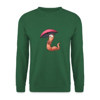 Wurm Regenwurm Regenschirm Garten Schirm Wetter - Unisex Pullover - Grün - Vorne