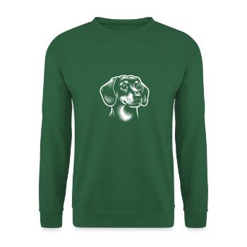 Dachshund portrait - Unisex Sweatshirt - green - Front