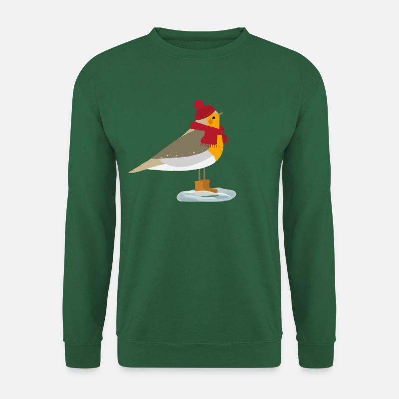 Rotkehlchen Winter/Robin Winter - Unisex Pullover - Grün