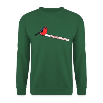 bullfinch 2.0. animal, bird, brush, paint - Unisex Sweatshirt - green - Front