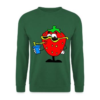 Strawberry Drinking Sunglasses - Unisex Sweatshirt - green - Front