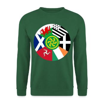Flaggen der keltischen Nationen, Pan Celtic, Wales, Schottland - Unisex Pullover - Grün - Vorne