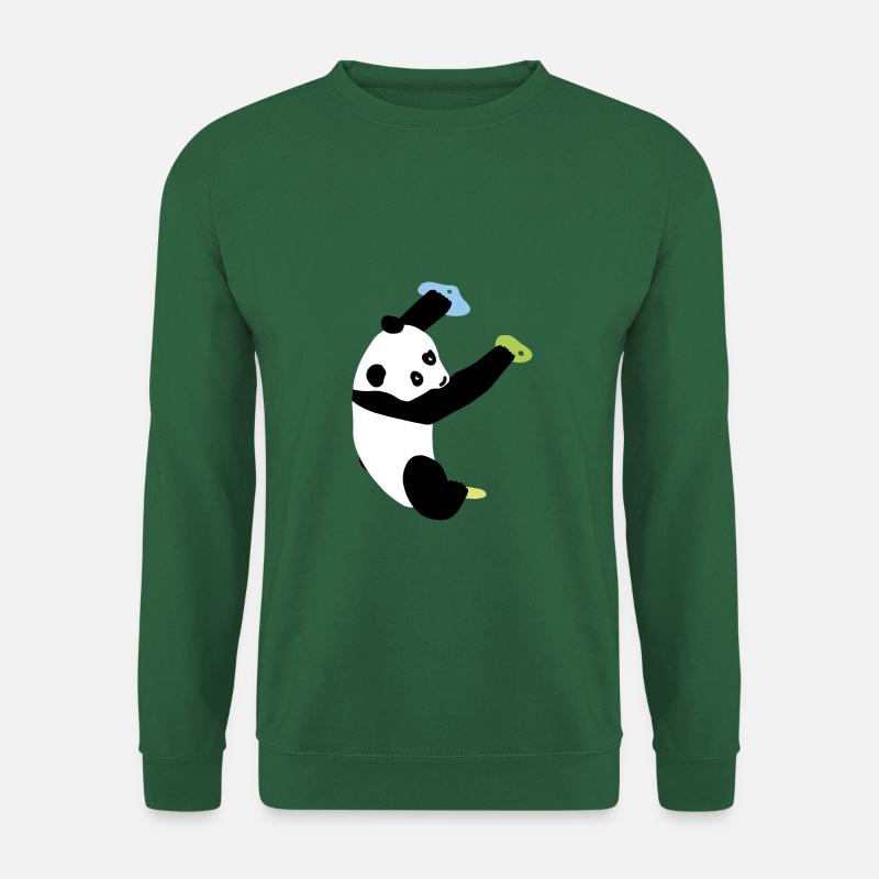 Boulder Design Climbing Panda - Drôle de chemise - Sweat-shirt Unisexe - vert foncé