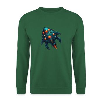 Colorful imaginative whimsical spaceship - Unisex Sweatshirt - green - Front