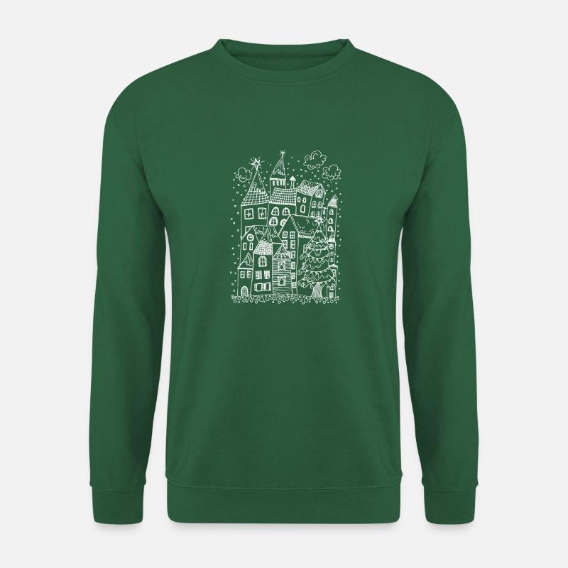 Winter small town - white - Unisex Sweatshirt - green