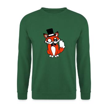Fox Red Fox Sir Mr. Top Hat Monocle Glasses - Unisex Sweatshirt - green - Front