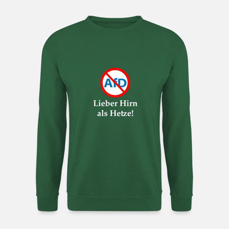 Gegen AfD! Hirn statt Hetze - Unisex Pullover - Grün