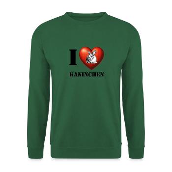 I Love Kaninchen - Unisex Pullover - Grün - Vorne