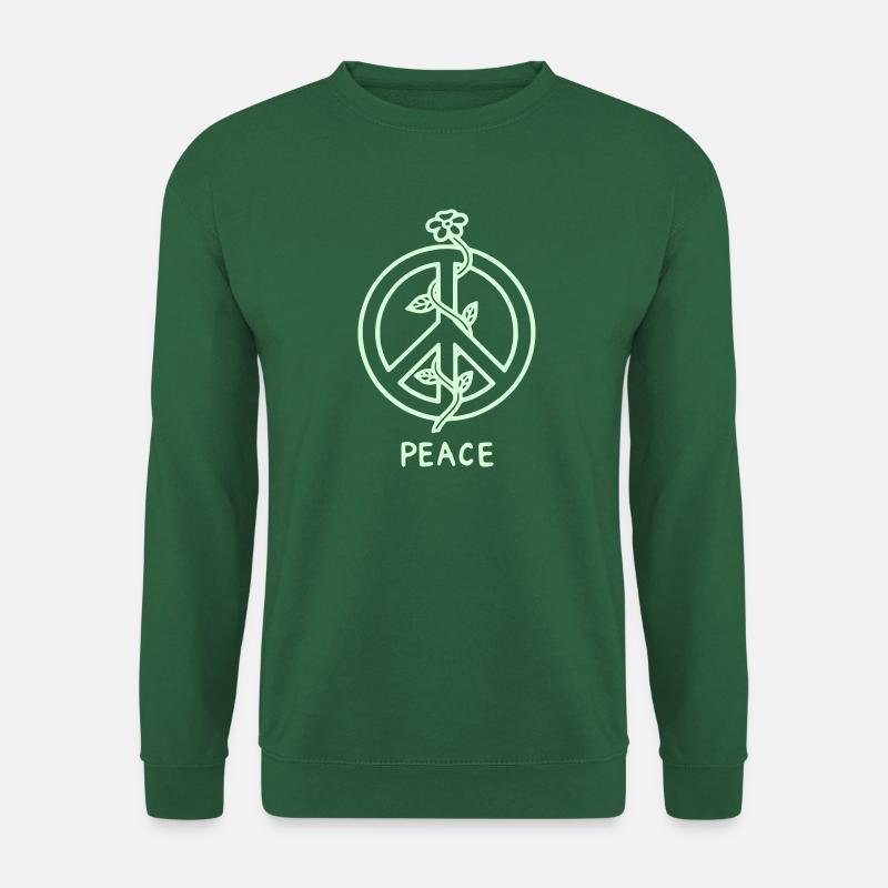 Friedenssymbol mit Blumenranke - Unisex Pullover - Grün