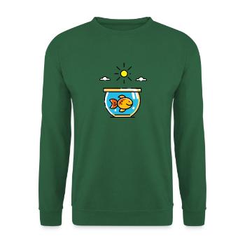 Bains de soleil de poisson rouge - Sweat-shirt Unisexe - vert foncé - Devant