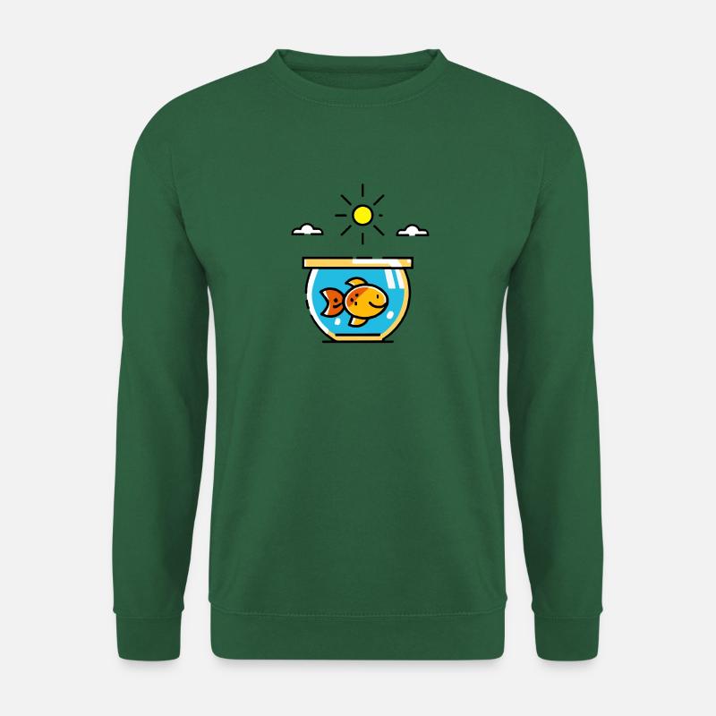 Goldfisch sonnt sich - Unisex Pullover - Grün