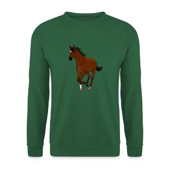 Braunes Pferd Herz - Unisex Pullover - Grün - Vorne