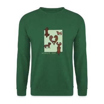 Dackel Design "Wiener Dog" - Unisex Pullover - Grün - Vorne