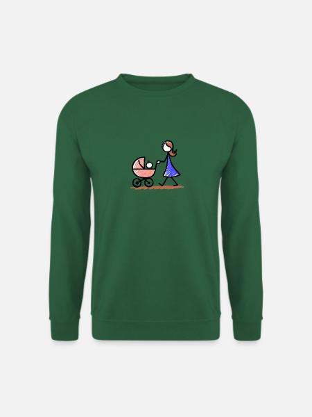 Familie Barn Billede Tegning Mor Barn Mor Baby - Unisex sweater - grøn