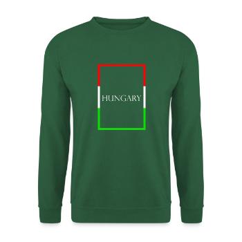 Ungarn, Hungary Statement Schriftzug mit Fahne - Unisex Pullover - Grün - Vorne