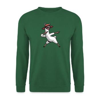 Comic Lama Hut Party Sonnenbrille Tanz Bolt Move - Unisex Pullover - Grün - Vorne
