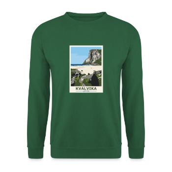 Kvalvika Beach Lofoten Norvège Cadeau et idée - Sweat-shirt Unisexe - vert foncé - Devant