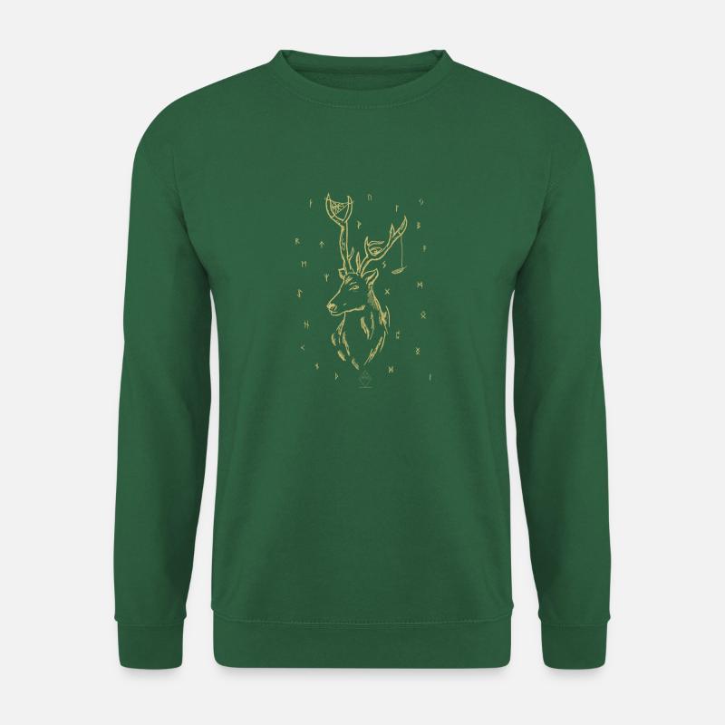 Runen Hirsch - Unisex Pullover - Grün