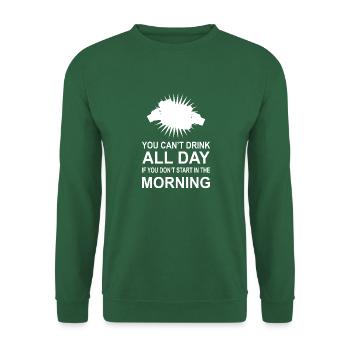 Bière Vin Whisky Schnaps Alcool - Sweat-shirt Unisexe - vert foncé - Devant