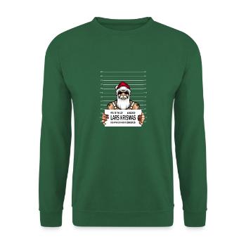 Bad Santa - böser Weihnachtsmann Mug Shot Tatoo - Unisex Pullover - Grün - Vorne